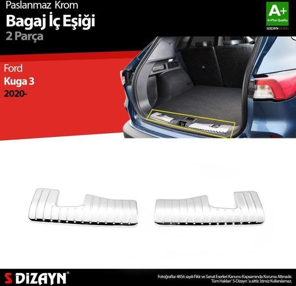 Ford Kuga Uyumlu 3 Krom Bagaj İç Eşiği 2 Parça. 2020 Üzeri - Image 1
