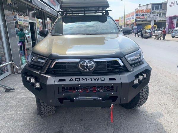Toyota Hilux Uyumlu Ön Demir Tampon Bumber Siyah Ledli Aqm-M50 - Image 1