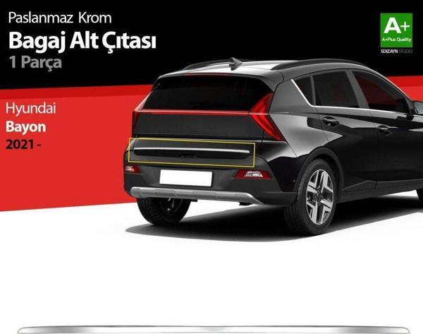 Hyundai Bayon Uyumlu Krom Bagaj Alt Çıtası 2021 Üzeri - Image 1
