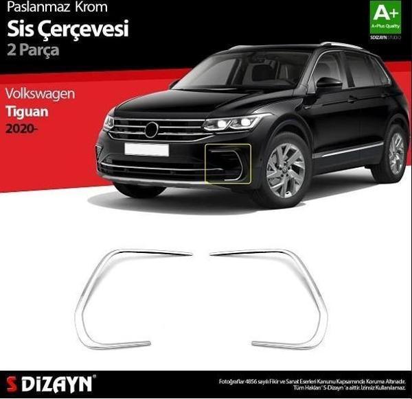 Volkswagen Tiguan Uyumlu Krom Sis Çerçevesi 2 Parça 2020 Üzeri - Image 1