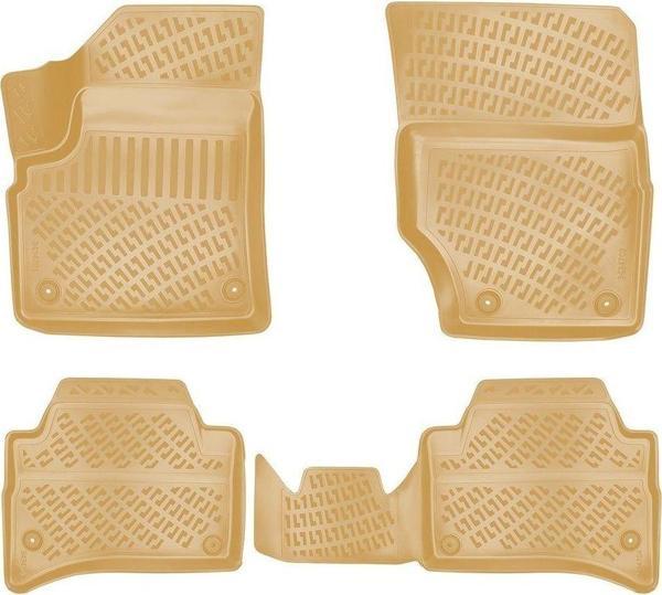 Ford Courier Uyumlu 2014 Sonrası 3D Havuzlu Bej Paspas Seti - Image 1
