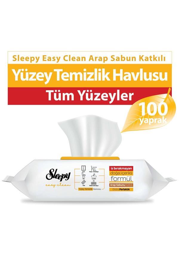Sleepy Easy Clean Arap Sabunu Katkılı Yüzey Temizlik Havlusu&Mendili 100 Yaprak  - Image 1