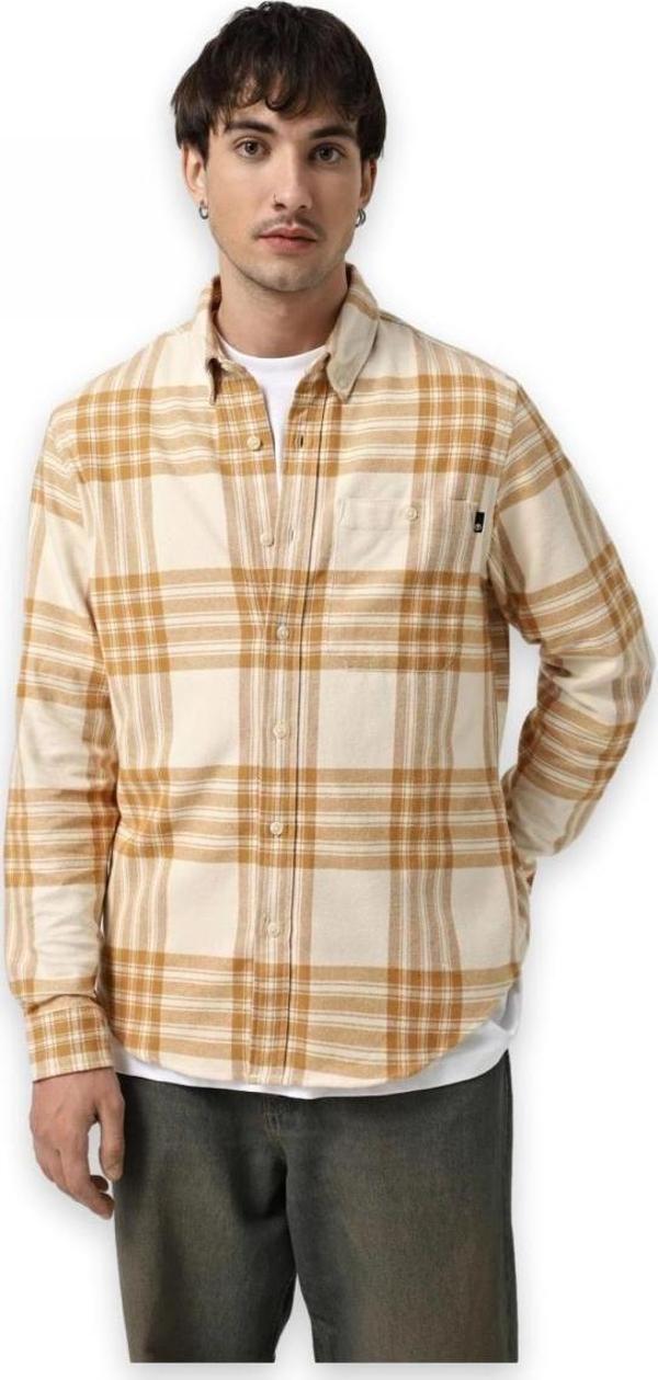 Timberland Tb0A6V4X Midweight Flannel Check Gömlek Sarı Erkek Gömlek - Image 1