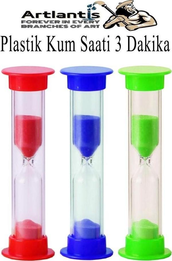 Renkli Kum Saati 3 Adet Mini Küçük Kum Saat 3 Dakika 8 cm Kum Zamanlayıcısı Dekoratif Masaüstü Plastik Çocuklar İçin - Image 1