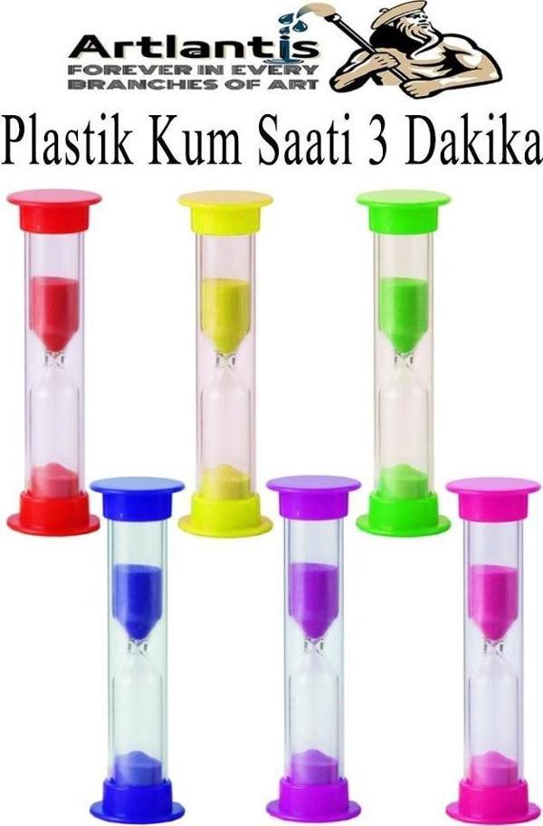 Renkli Kum Saati 6 Adet Mini Küçük Kum Saat 3 Dakika 8 cm Kum Zamanlayıcısı Dekoratif Masaüstü Plastik Çocuklar İçin - Image 1
