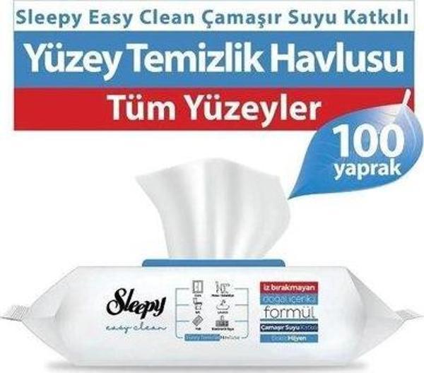 Sleepy Easy Clean Çamaşır Suyu Katkılı Yüzey Temizlik Havlusu 100 Yaprak - Image 1