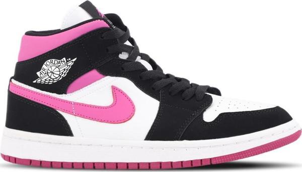 Nike AIR JORDAN 1 MID Kadın Sneaker Ayakkabı Siyah / Pembe - Image 1