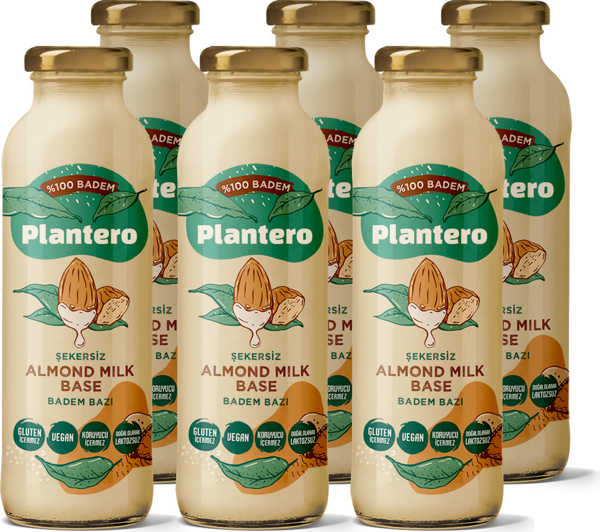 Plantero 6'lı Set Badem Sütü Bazı Konsantre Badem Katkısız - Image 1