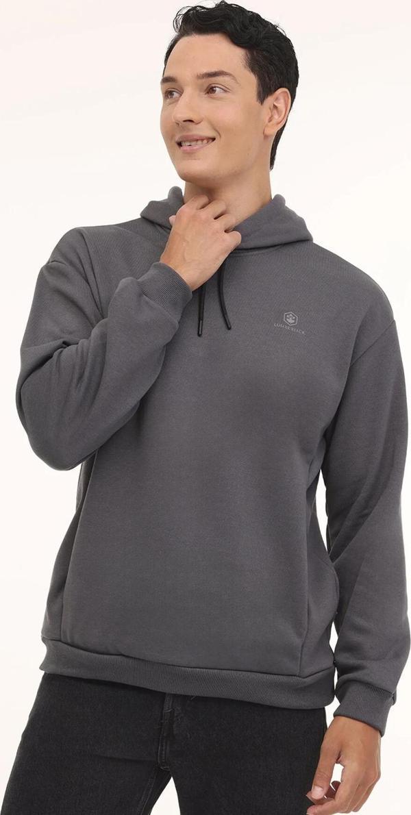 Lumberjack 4W MB SN04 HOODIE 4PR Erkek Sweatshirt Antrasit - Image 1