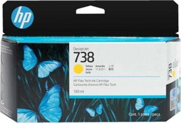 HP 738 Yellow Sarı 130ML Plotter Kartuşu 498N7A - Image 1