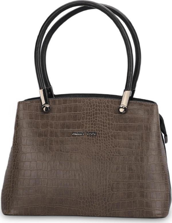 Merry Lane ROMA KROKO Kadın El Çantası Vizon - Image 1
