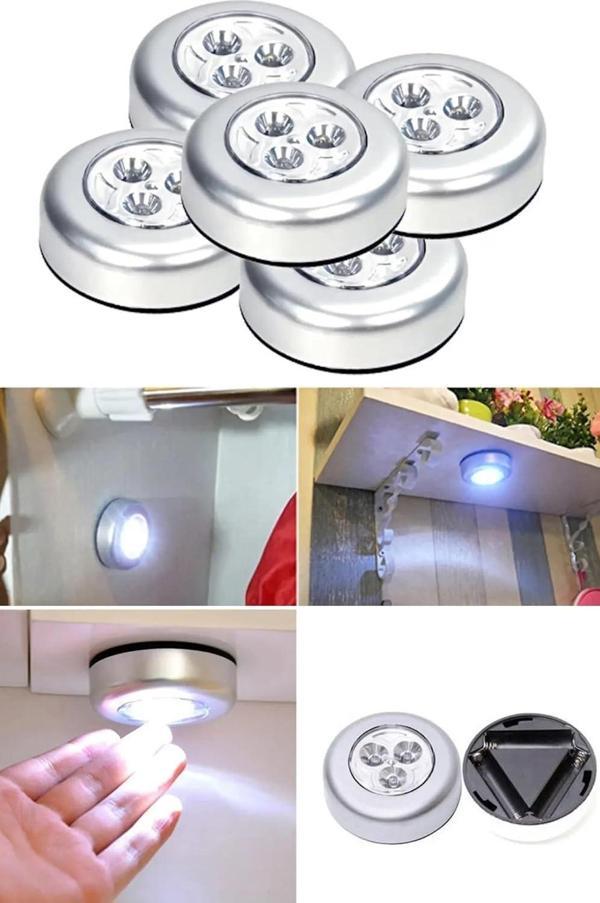 Busstier Kablosuz Yapışkanlı Dokunmatik LED Lamba - 3 Ledli Dolap, Gece ve Kamp Lambası - Image 1