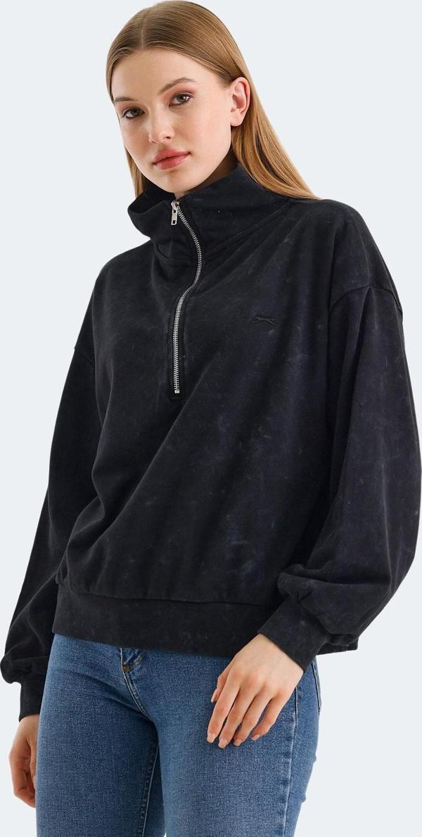 Slazenger VIEWER OVERSIZE Kadın Sweatshirt Siyah - Image 1