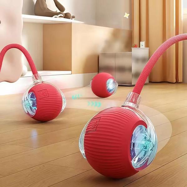 Busstier Akıllı Kedi Oyuncağı, USB Şarjlı, LED Işıklı, 3 Modlu, Otomatik Yuvarlanan Top - Image 1