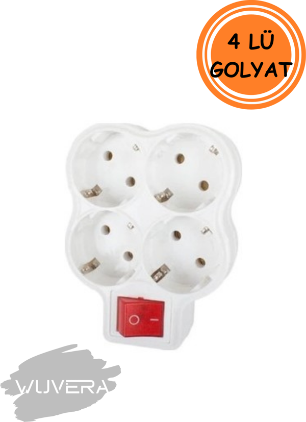 Wuvera 4’lü Anahtarlı Çocuk Korumalı Golyat Priz – Güvenli, Pratik, Modern - Image 1