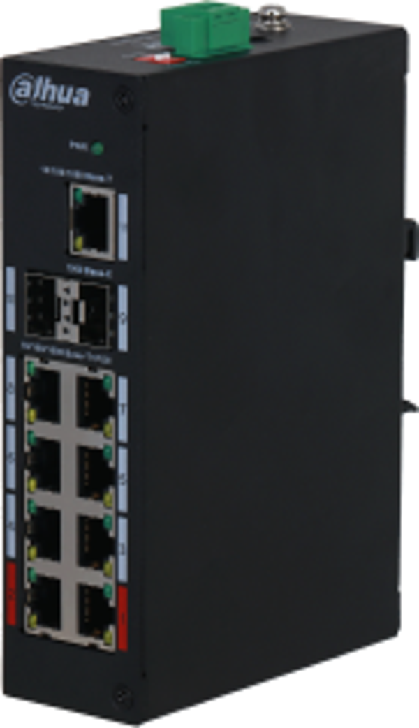DAHUA PFS3211-8GT-120 8 Port 10/100/1000 Yönetilemez +1 Port Gb. 2SFP Endustriyel 8 port poe 120W Metal Kasa - Image 1