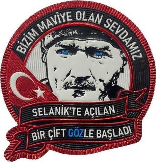 Single Sword "Bizim Maviye Olan Sevdamız" Yazılı ATATÜRK Patch - Plastik Peç - Image 1