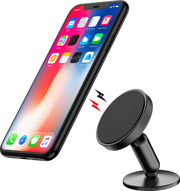 Tamamen Metal Manyetik 360° Dönebilen Araç ve Masaüstü Yapıştırmalı Telefon Tutacağı 6 Cm CH-0016 - Image 1