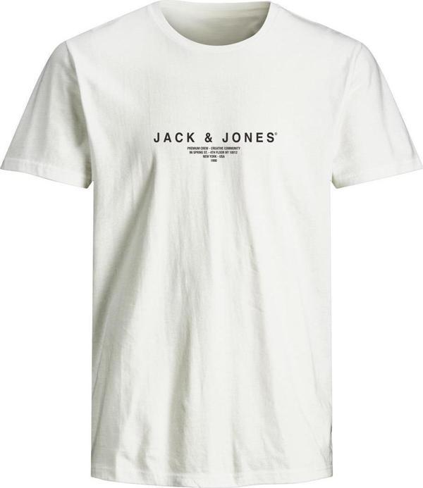 Jack&Jones 12276646 Jprblaharris Ss Tee Crew Neck Fst Beyaz - Image 1