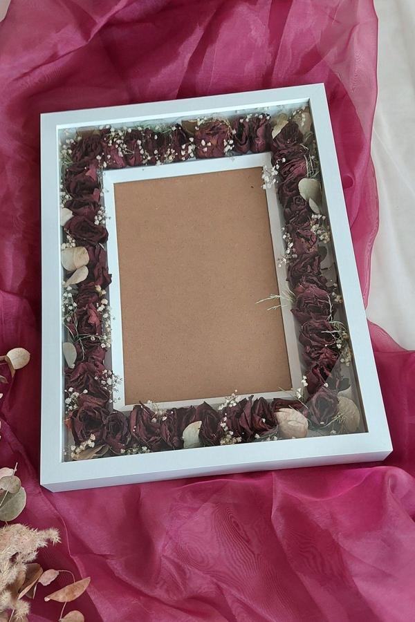Verda Çerçeve 30X40 Cm Gerçek Gülleri İle Beraber Anı Çerçevesi! - Image 1
