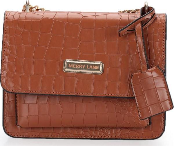 Merry Lane MILANO KROKO Kadın Omuz Çantası Taba - Image 1