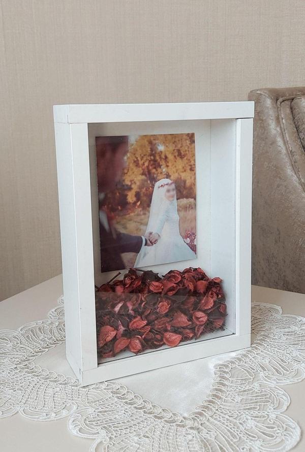 Verda Çerçeve 21X30 Cm Verda Beyaz Anı Çerçevesi-Gelin Çiçeği Tasarımınız Için! Ekstra Derin 8 Cm - Image 1