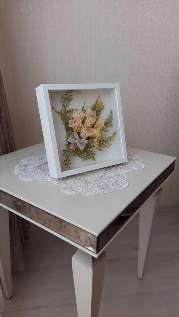 Verda Çerçeve 25X25 Cm Beyaz Derin Anı Çerçevesi-6 Cm Derinlikli Anı Çerçevesi Gül Kutusu! Hkm Ticaret - Image 1