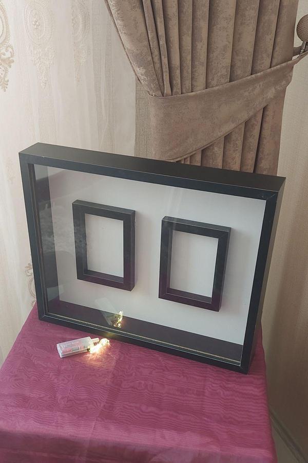 Verda Çerçeve Ledli 40X50 Cm Çift Yönlü Fotoğraf Bölümlü Çerçeve! Gül Anı Çerçevesi - Image 1