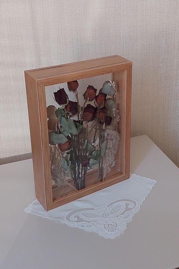 Verda Çerçeve 25X35 Cm Çift Yönlü Derin Gül Çerçevesi! Gelin Buketi Çerçevesi! - Image 1