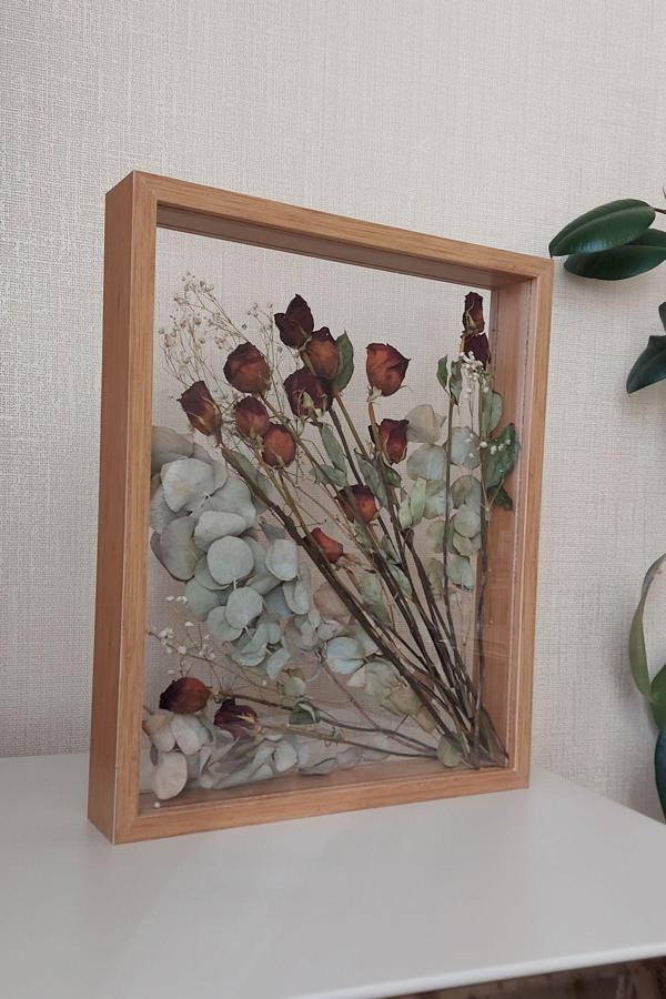 Verda Çerçeve 40X50 Cm Çift Yönlü Derin Gül Çerçevesi! Gelin Buketi Çerçevesi! - Image 1