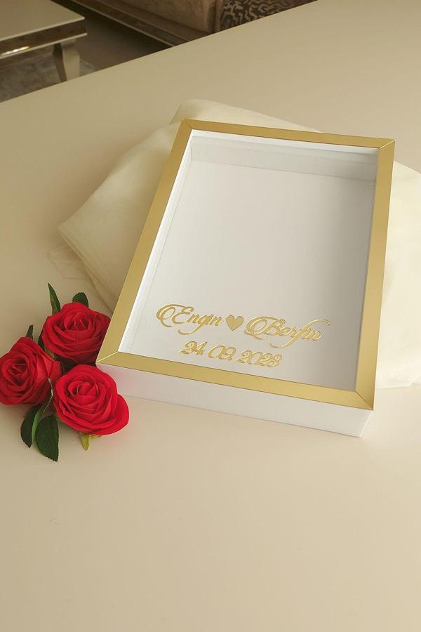 Hobicehayaller 25X35 Cm I?Simli Derin Anı Çerçevesi! Yeni Moda Gül Kutuları! Nişan Çiçeği Tasarımı! - Image 1