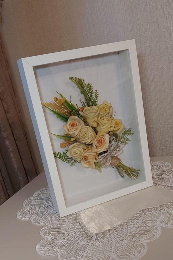 Verda Çerçeve 21X30 Cm Anı Çerçevesi! Beyaz Zemin Gül Kutusu! Yeni Trend Anı Çerçevesi - Image 1