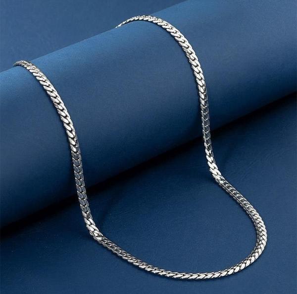 Gümüş Pazarım 5 mm Balık Sırtı Erkek Çelik Zincir - Image 1