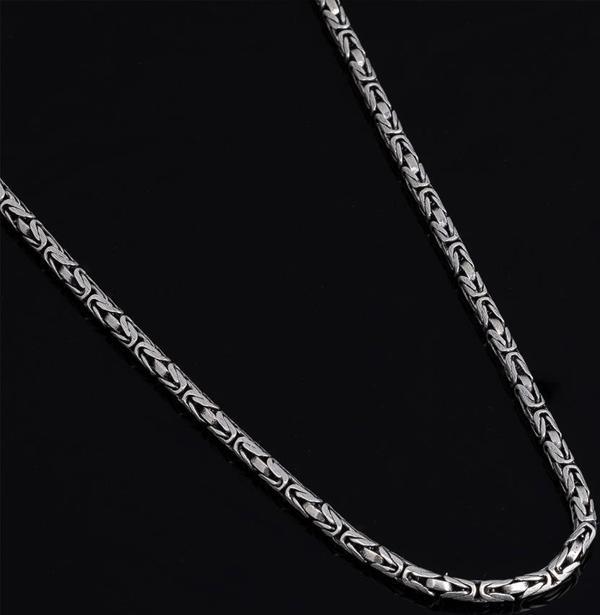 Gümüş Pazarım 60 cm 3 Mm Erkek Kral Gümüş Zincir Kolye - Image 1