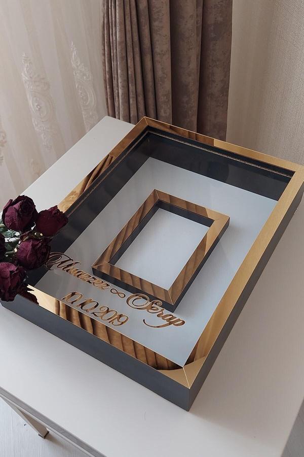 Verda Çerçeve 30X40 Cm Gold-Siyah Gül Anı Çerçevesi! Fotoğraf Çerçevesi! Gül Anı Çerçevesi-Hkm Ticaret - Image 1