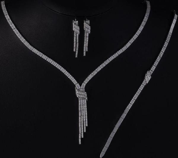Gümüş Pazarım Su Yolu Kemerli 925 Ayar Gümüş Düğün Set - Image 1
