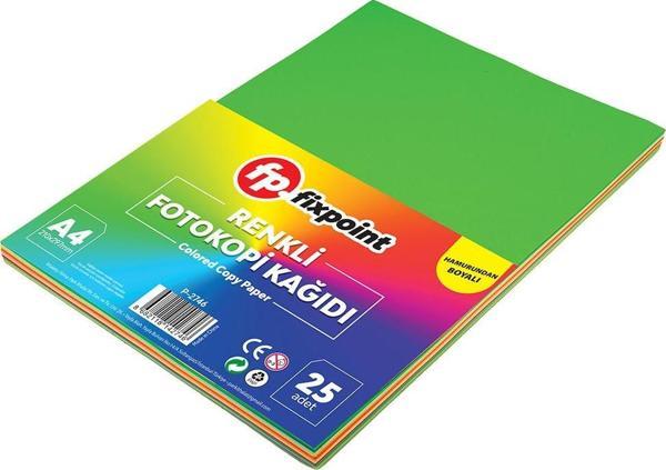 Fixpoint A4 Renkli Fotokopi Kağıdı 25 Adet 5 Renk - Image 1