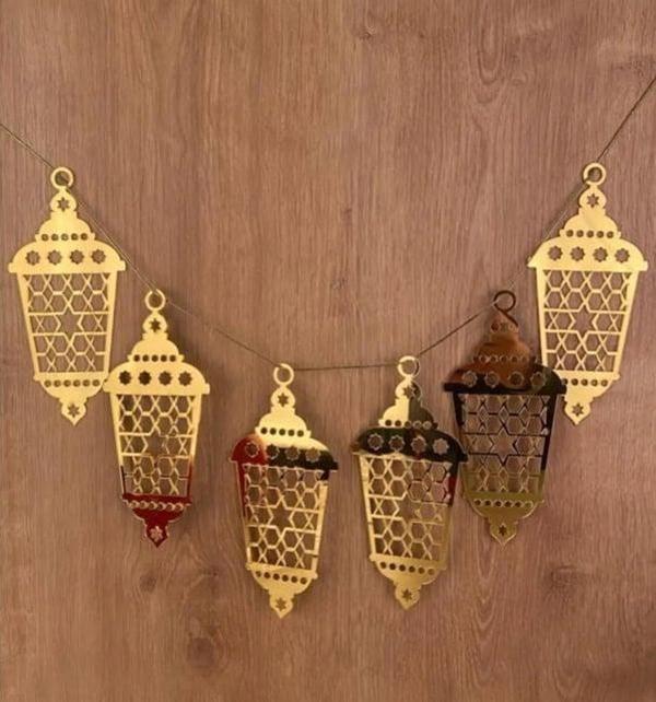 Ramazan Özel Dekoratif Altın Pleksi Duvar Süsü 6'lı Set - Image 1