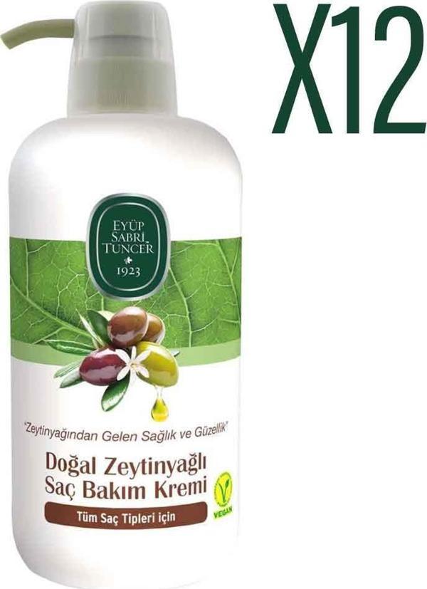 Eyüp Sabri Tuncer Doğal Zeytinyağlı Saç Kremi 600 ML x 12 - Image 1