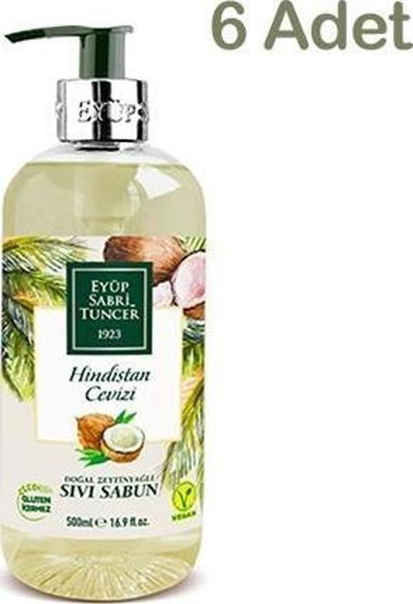 Eyüp Sabri Tuncer Hindistan Cevizi Doğal Zeytinyağlı Sıvı Sabun 500 ml X 6 Adet - Image 1