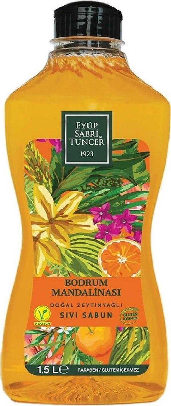 Eyüp Sabri Tuncer Bodrum Mandalinası Doğal Zeytinyağlı Sıvı Sabun 1500 ML - Image 1