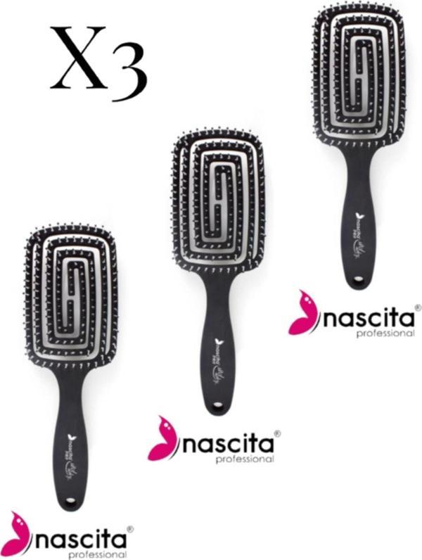 Nascita Üç Boyutlu Saç Fırçası Siyah x 3 - Image 1