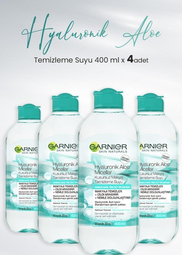 Garnier Micellar Temizleme Suyu Hyaluronik Aloe 400 ml x 4 Adet - Image 1