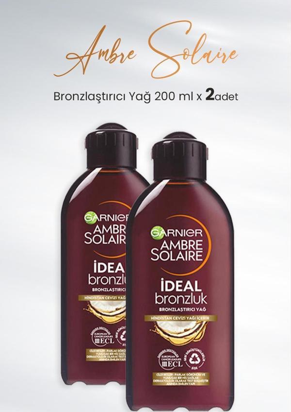 Garnier Ambre Solaire Bronzlaştırıcı Yağ Hindistan Cevizi 200 ml x 2 Adet - Image 1