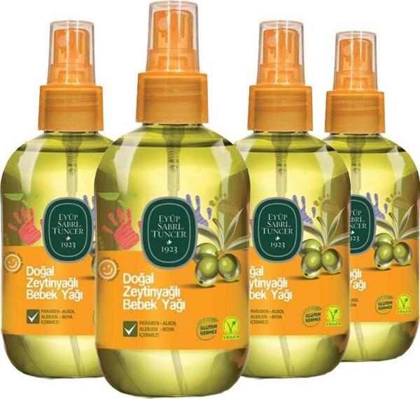 Eyüp Sabri Tuncer Doğal Zeytinyağlı Bebek Yağı 280 ml x 4 - Image 1