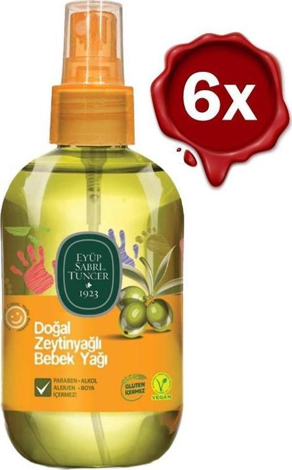 Eyüp Sabri Tuncer Doğal Zeytinyağlı Bebek Yağı 280 ml x 6 - Image 1