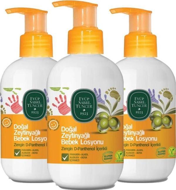 Eyüp Sabri Tuncer Doğal Zeytinyağlı Bebek Losyonu 280 ml x 3 - Image 1