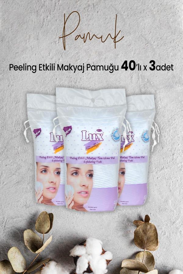 Lux Peeling Etkili Makyaj Pamuğu 40' lı x 3 Adet - Image 1