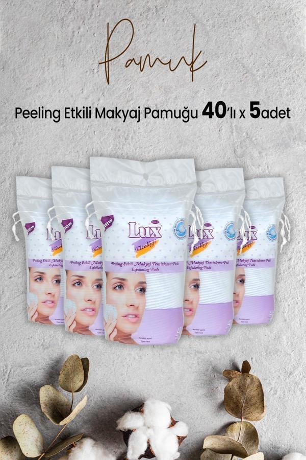 Lux Peeling Etkili Makyaj Pamuğu 40' lı x 5 Adet - Image 1