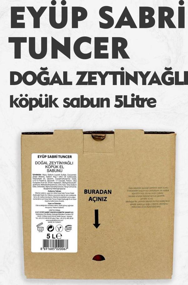 Eyüp Sabri Tuncer Köpük Sabun Zeytinyağlı 5000 ml - Image 1